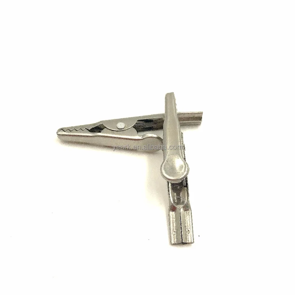 YAERK 2mm crimping mini alligator test clip with screw
