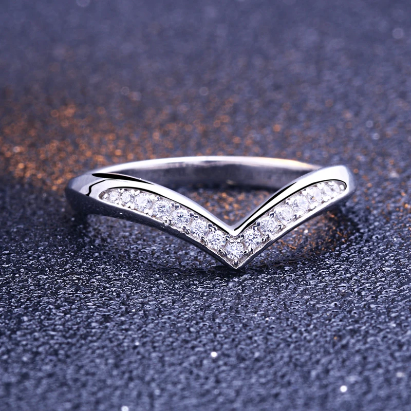 Wholesales hot sale popular style 925 silver V shape Bridal jewelry Wedding ring set