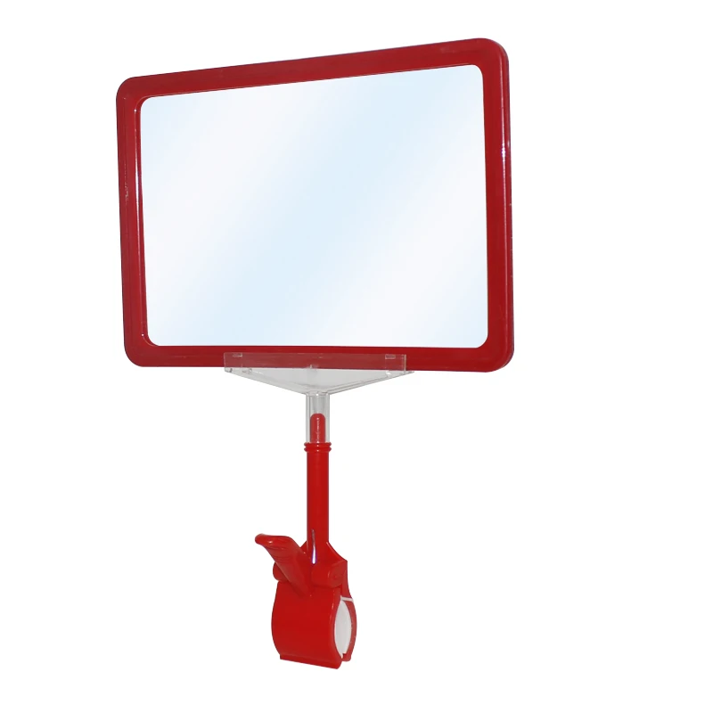 Colored supermarket shelf POP plastic price tag holder A3 A4 A5 plastic pricing frame