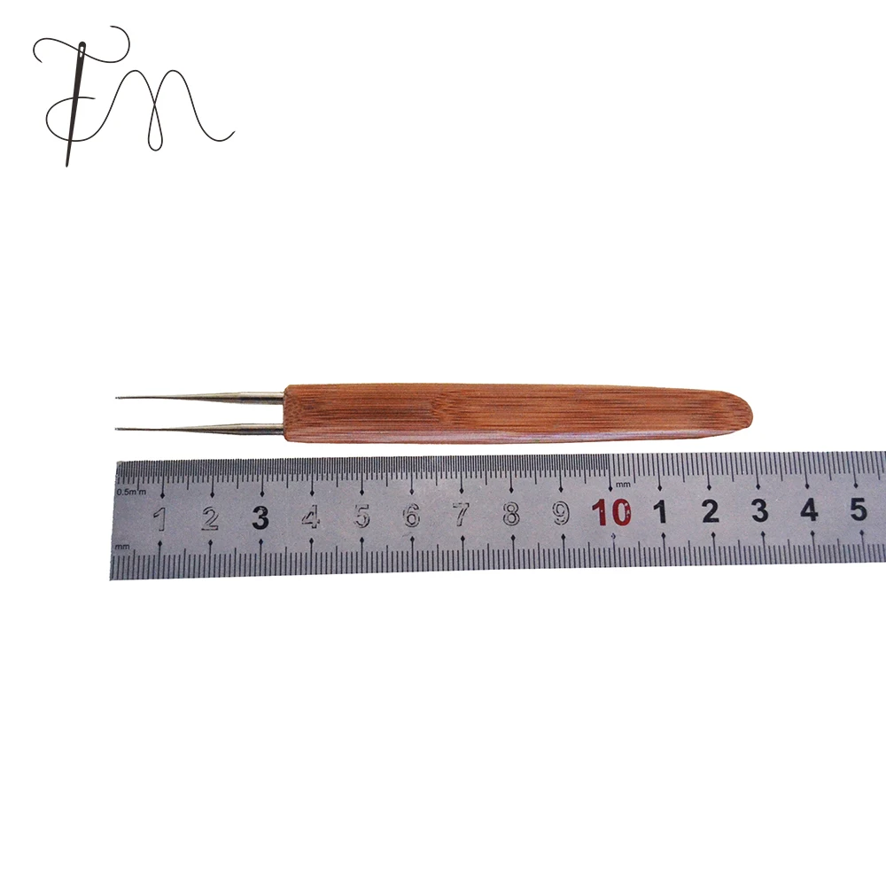 Wholesale Hair Weaving Braid Double Three Point Carbonize Bamboo Handle Crochet Hook