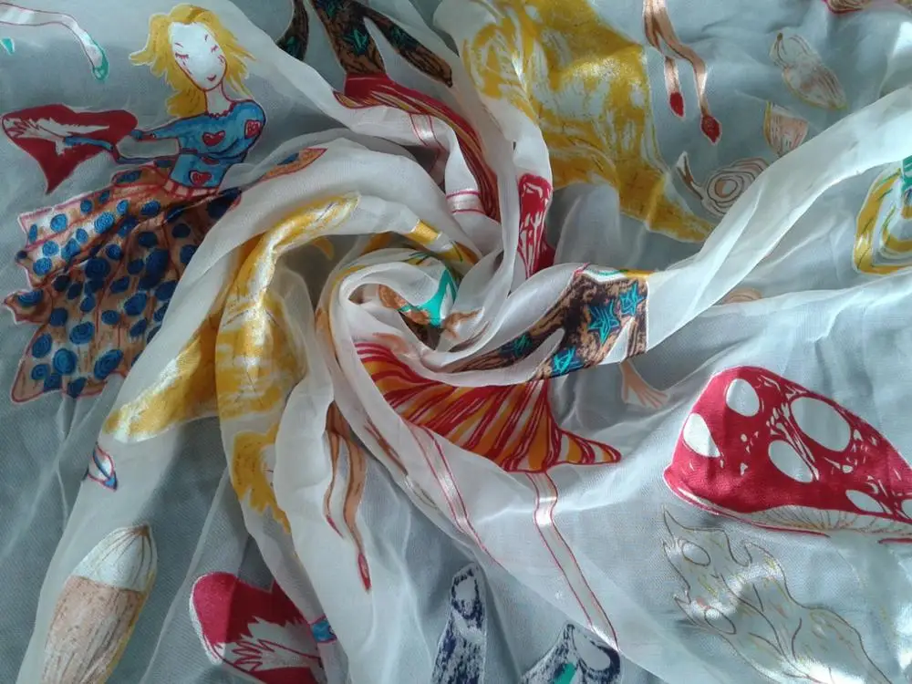 
printing and Burn out Silk Viscose Satin fabric for women fashion 