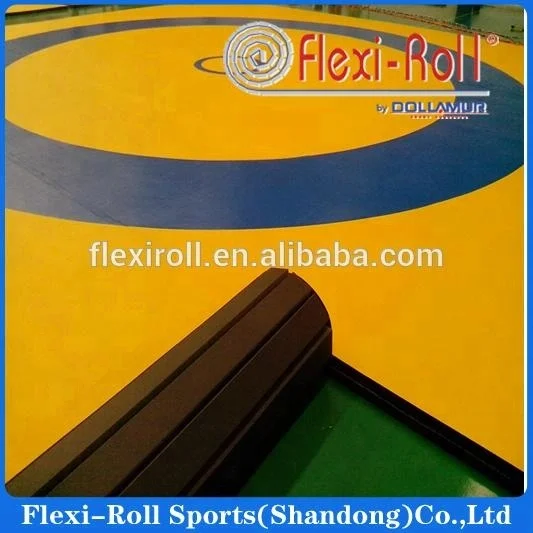 Hot sale Flexi Roll UWW wrestling floor mat/ Dollamur Rolling kickboxing Mat