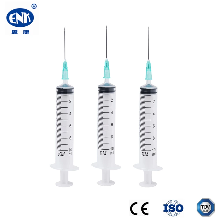 Luer slip and Luer Lock Sterile Plastic Medical Disposable 10cc Syringe
