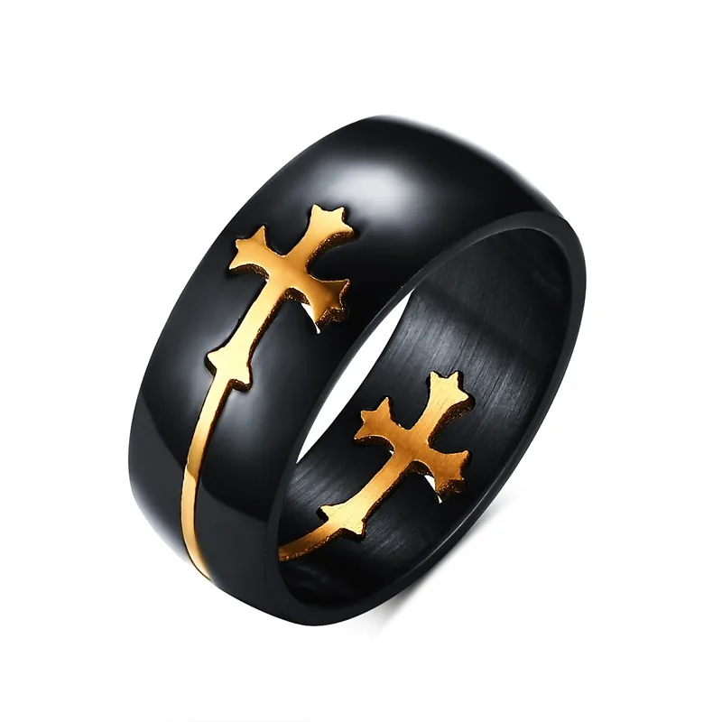 
2019 hot selling stainless steel cross could adjustable rings for men 