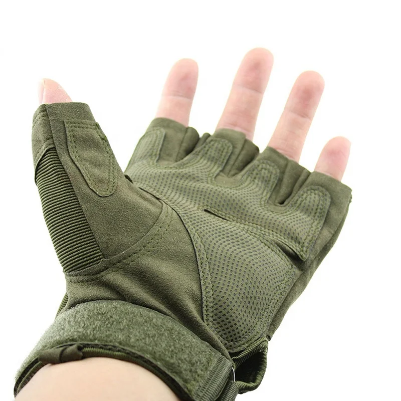 Outdoor Motorcycle Hard Knuckle Fingerless Gloves Motorbike Motocross Military Tactical Hunting Cycling Half Finger Protective