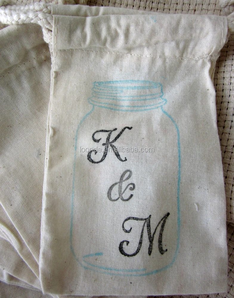 New organic cotton canvas cloth craft favor bags for nut milk