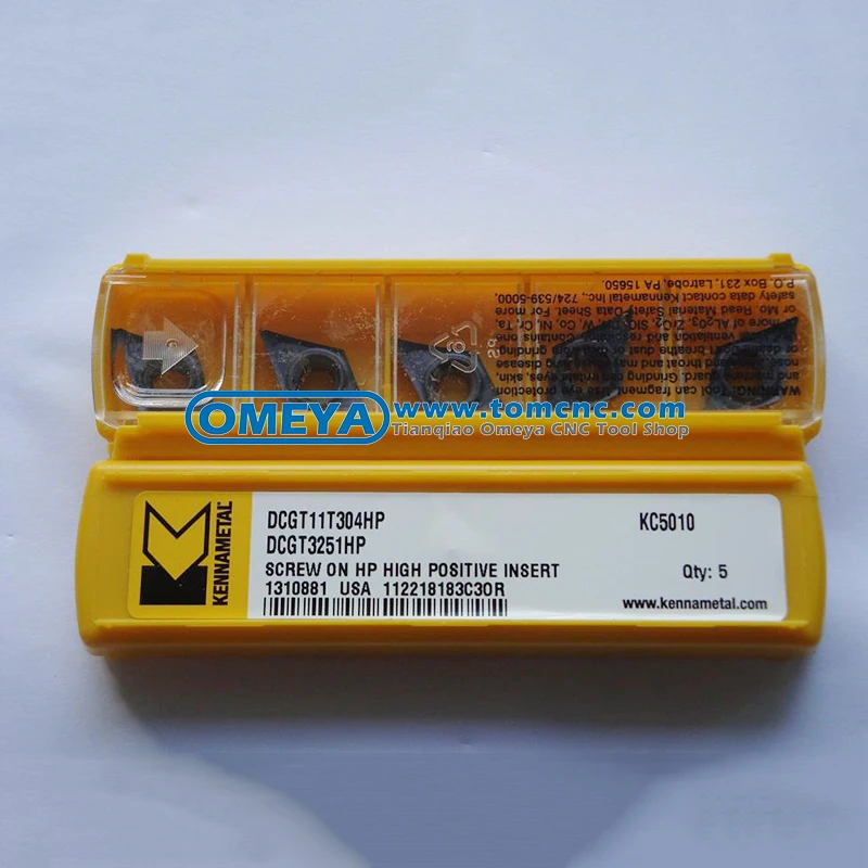 Long service life carbide insert for tool holders Kennametal DCGT11T304HP KC5010