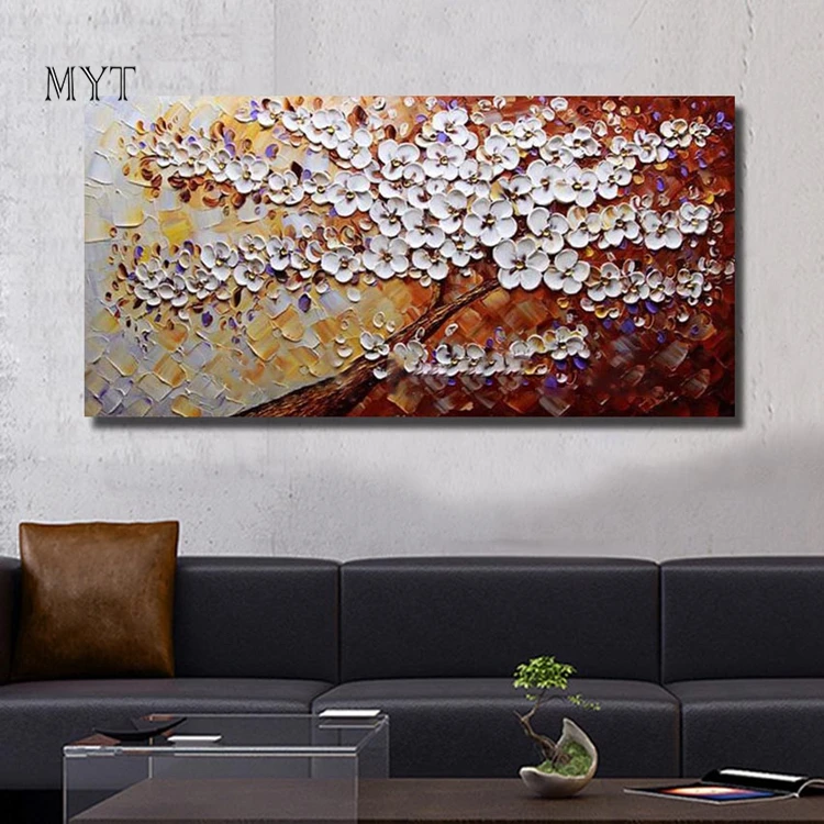 100% Handpainted Peony 3d Flower Oil Painting On Canvas Wall Art Pictures