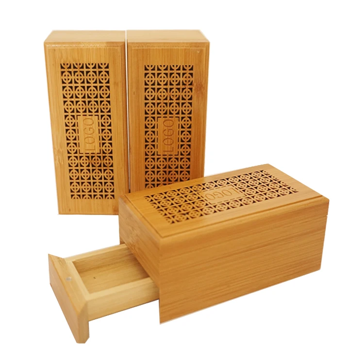 Mini Wood oud incense burner with drawer