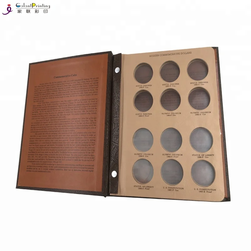 Commemorative Coin Collection Customized Empty Die Cut Coin Folder Holder World Coins File Folder