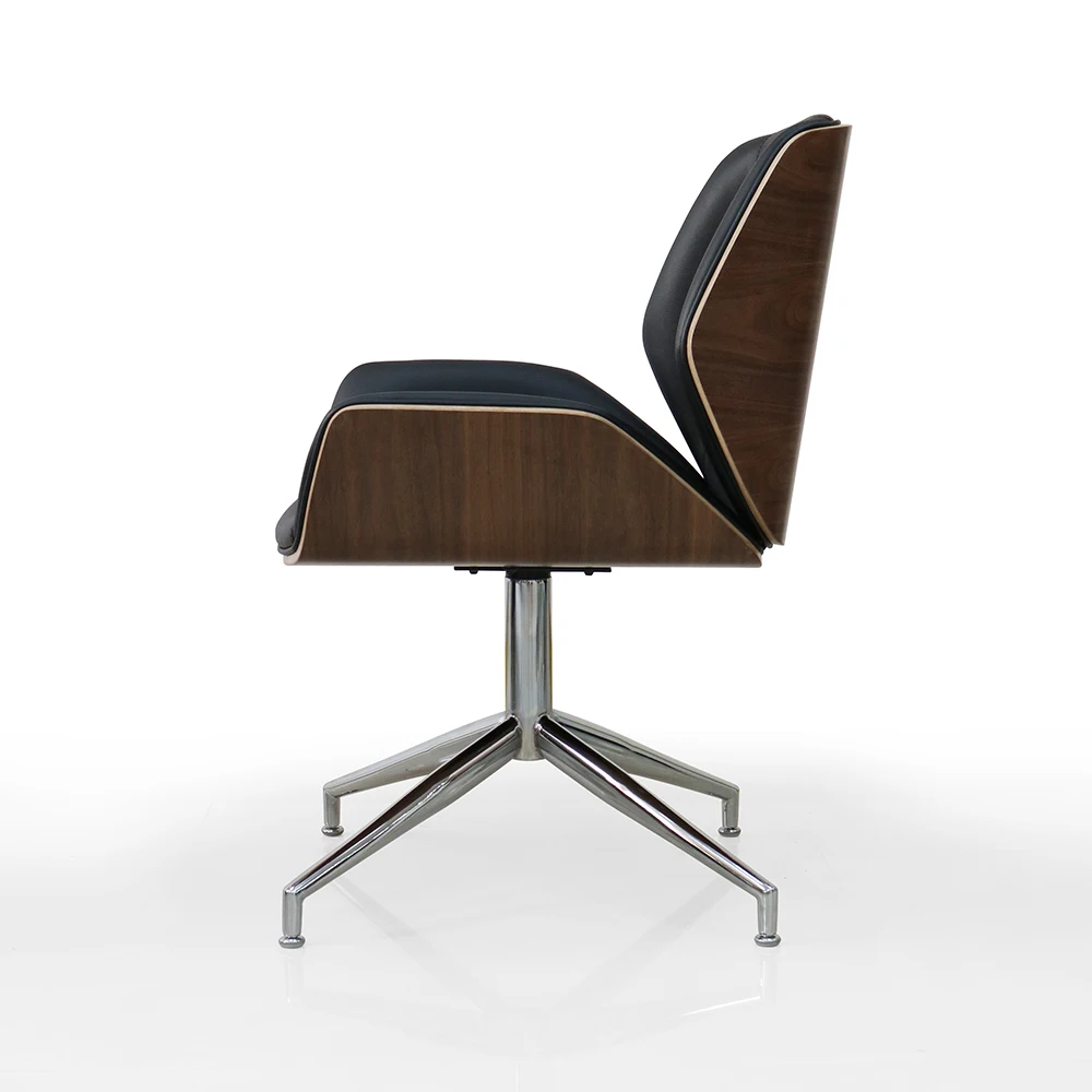 HE340 Modern design low back armless bent wood leather cafe office task chair