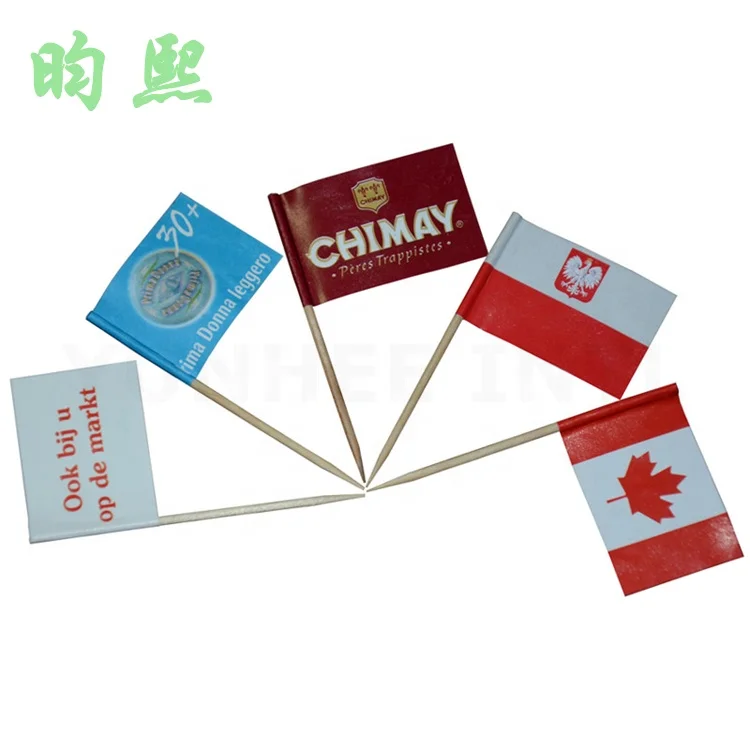
F-D-A LFGB DGCCRF Approved Country Decorative Paper Flag Pick Flag Decoration 