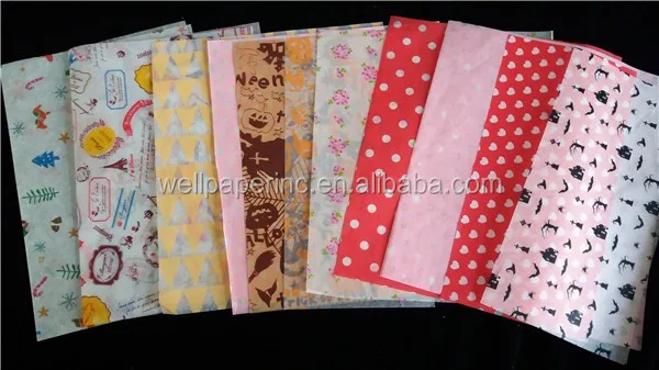 
12*12inch Food grade custom printed wax paper/food wrapping paper 