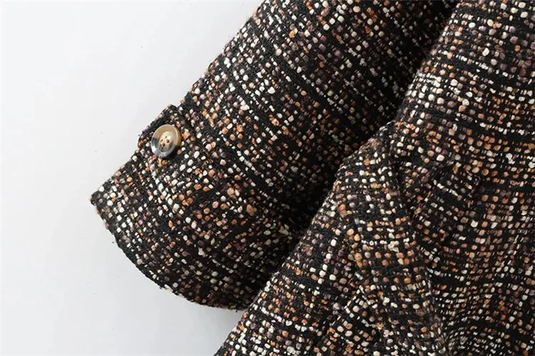 autumn winter new ladies tweed long jacket coat woman clothing