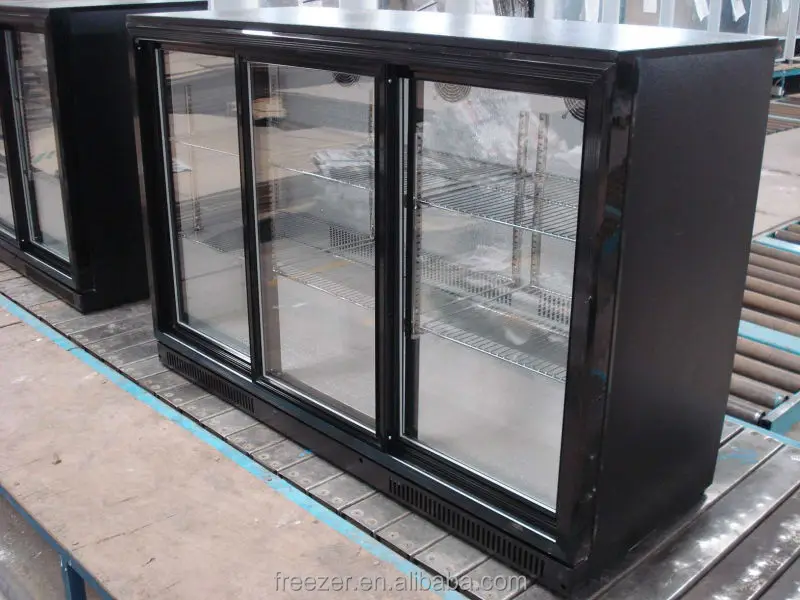 wholesale commercial 338L under counter bar refrigerator glass door three doors beer bottle refrigerator with CE,ROHS, CB, SAA