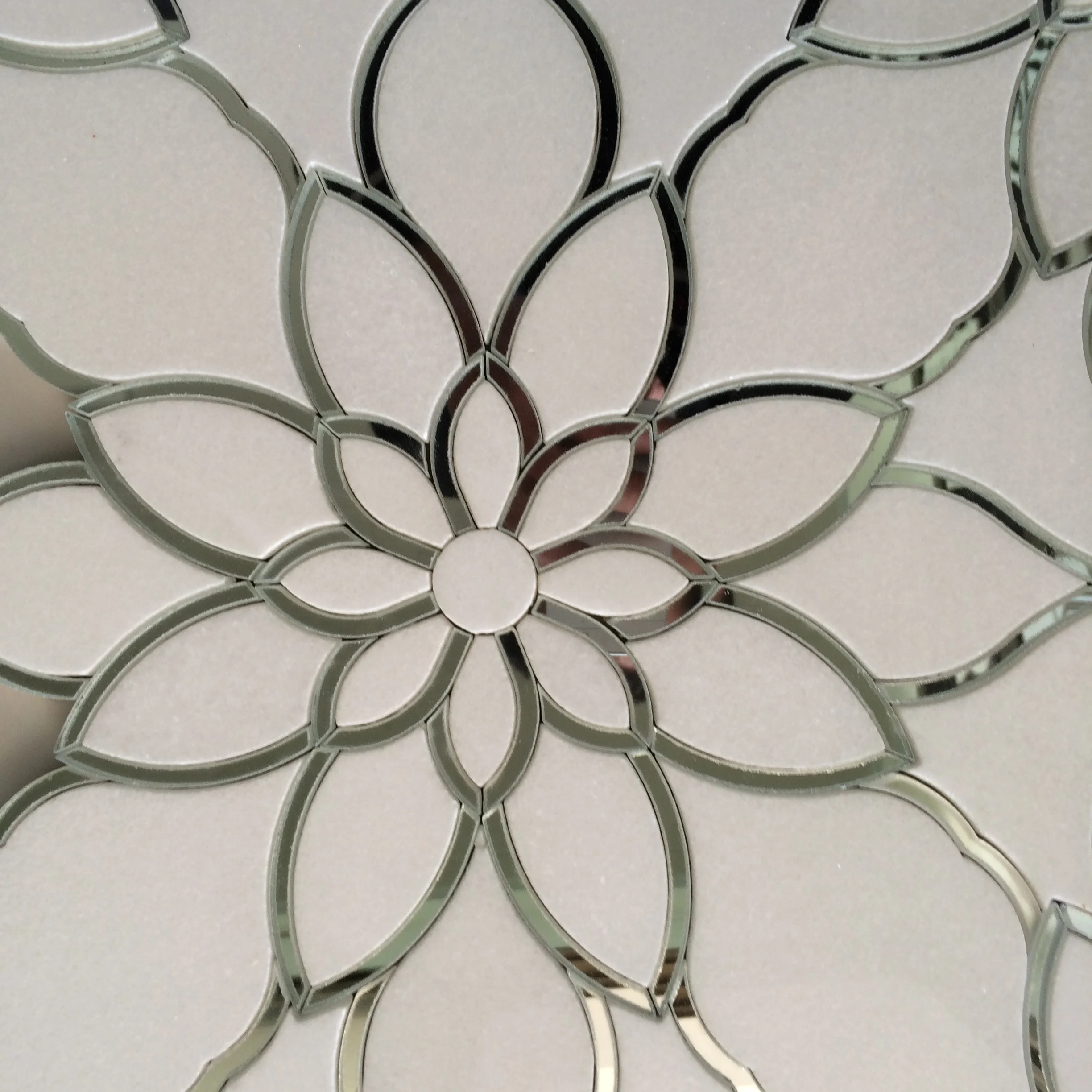 flower pattern mosaic tile,greek white marble waterjet mosaic