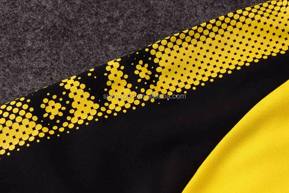 Full zip jaket Dortmund 2017/18 season yellow football tracksuit good quality soccer sweater training suit