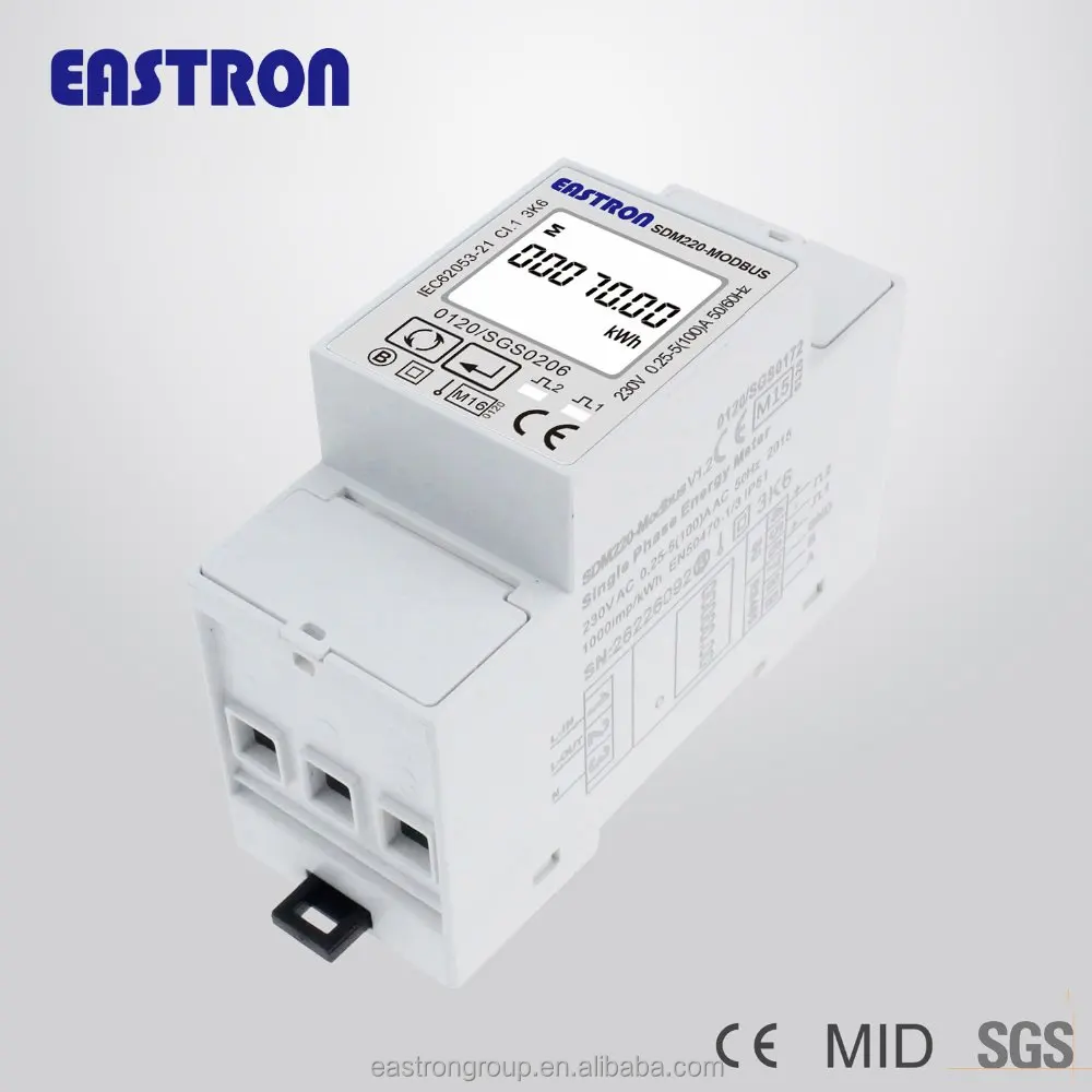 SDM220-Modbus Single phase electric meter , home energy meter, smart power meter MID approved