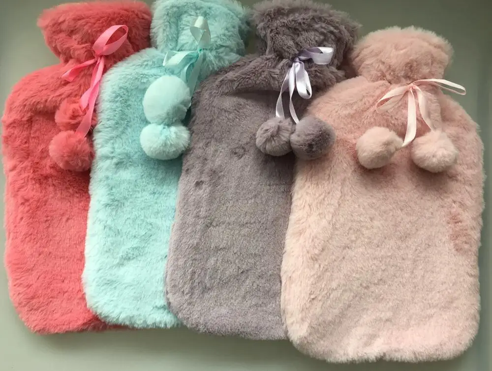 
super soft deluxe pure colours plush cover for good quality hot water bottle 