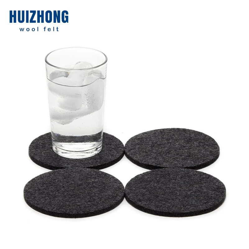 holiday kitchen decoration Customized Shape Logo Printed felt cup coaster 8pcs one set