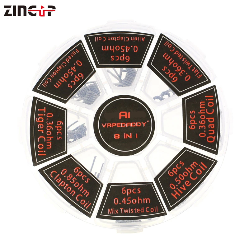 
Wholesale 8 in 1 Prebuild Coils Box Heating Wire Nichrome Wire For Vape 