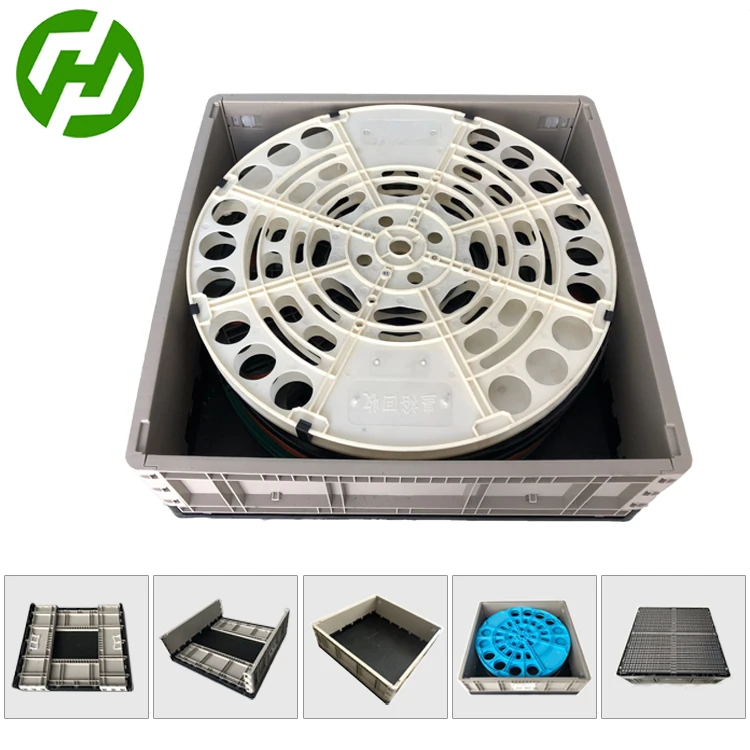 2019 Wholesale custom collapsible turnover box  plastic folding box esd circulation storage foldable box