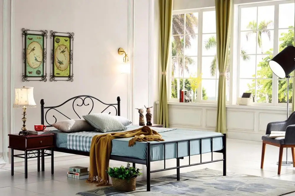 
foshan cheap double metal bed 