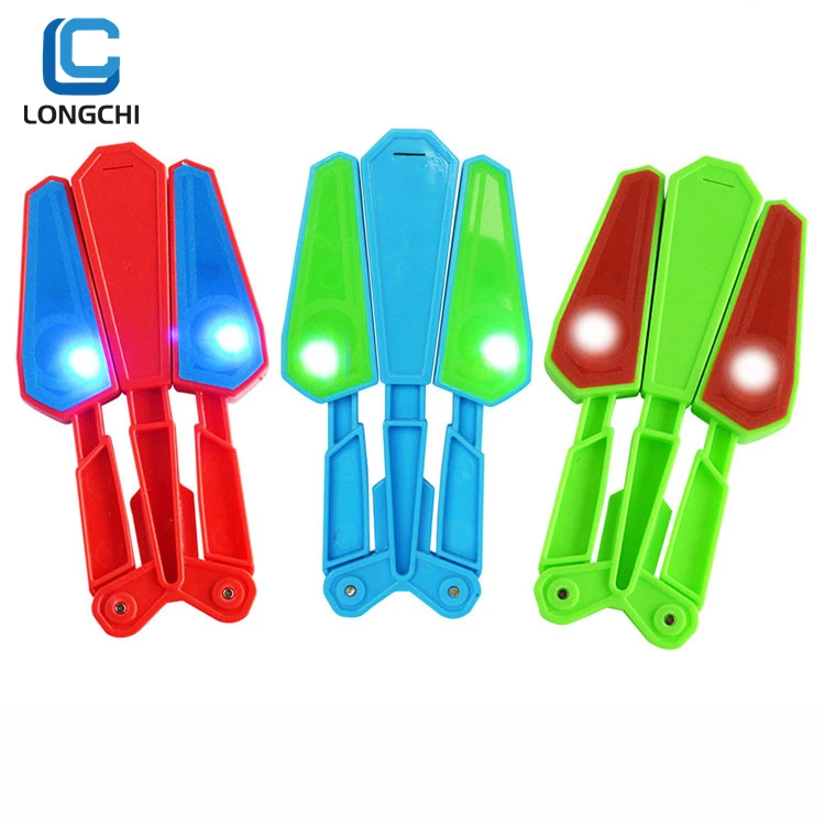 Top Hot Sale Stress Reliever Light Up flip Butterfly knife Fidget Spinner Toy