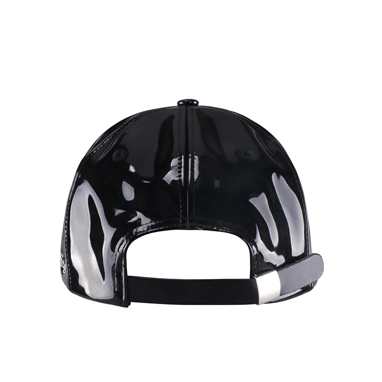 Hip Hop Caps For Men Black New Style Fashion Design Black Leather  Snapback Hat Wholesale Black Patent Leather Snapback Cap