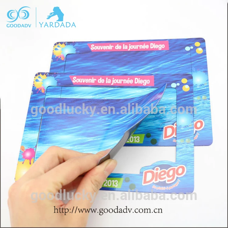 Promotional paper printed magnetic photo frame / fridge magnet with photo frame