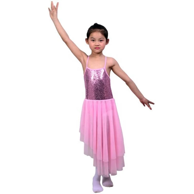 JW China dance costume manufacturer performance ballet mesh tutu skirt lyrical dance costume dress dancewear kids dance costume