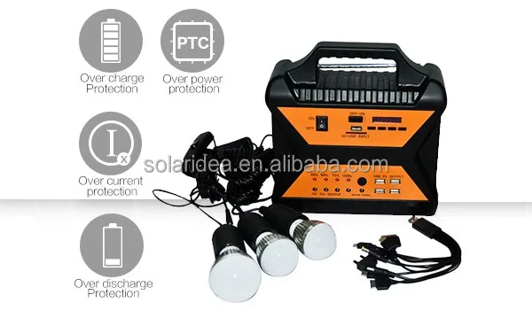 Factory direct sale home use portable all in one 10 w off-grid solar power system
