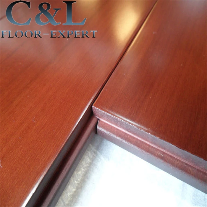 African prefinished smooth parquet santos mahogany solid wood flooring