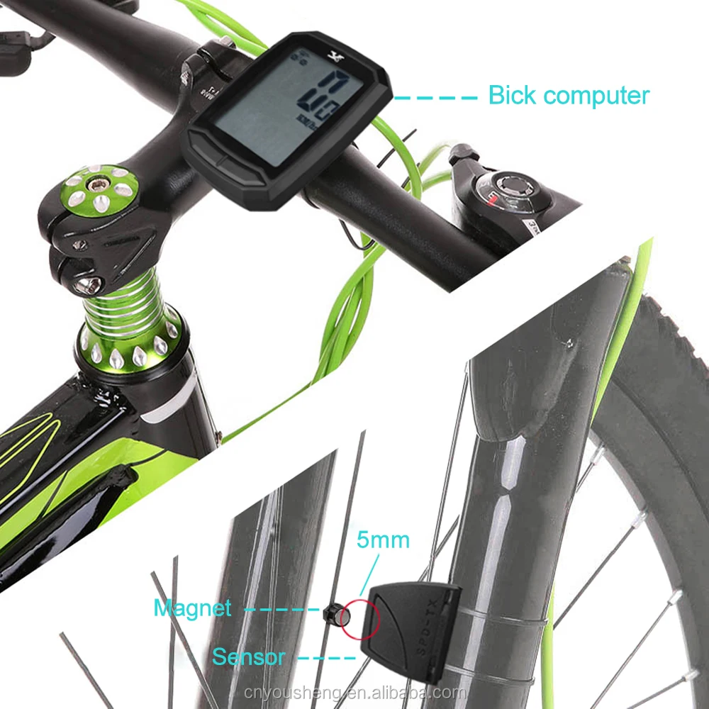 
YS-602 wireless bicycle odometer bike computer with backlight and temperature 