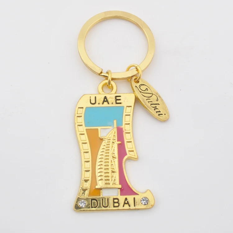 Custom Gold Burj Al Arab Dubai Keychain UAE Icons Souvenir