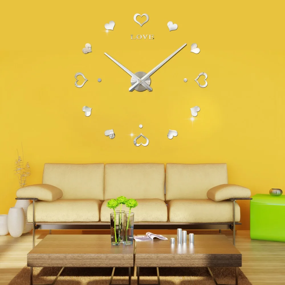 Creative Acrylic Art Clock home decoration big 3d wall clock big modern luxury digital wall clock reloj pared horloges