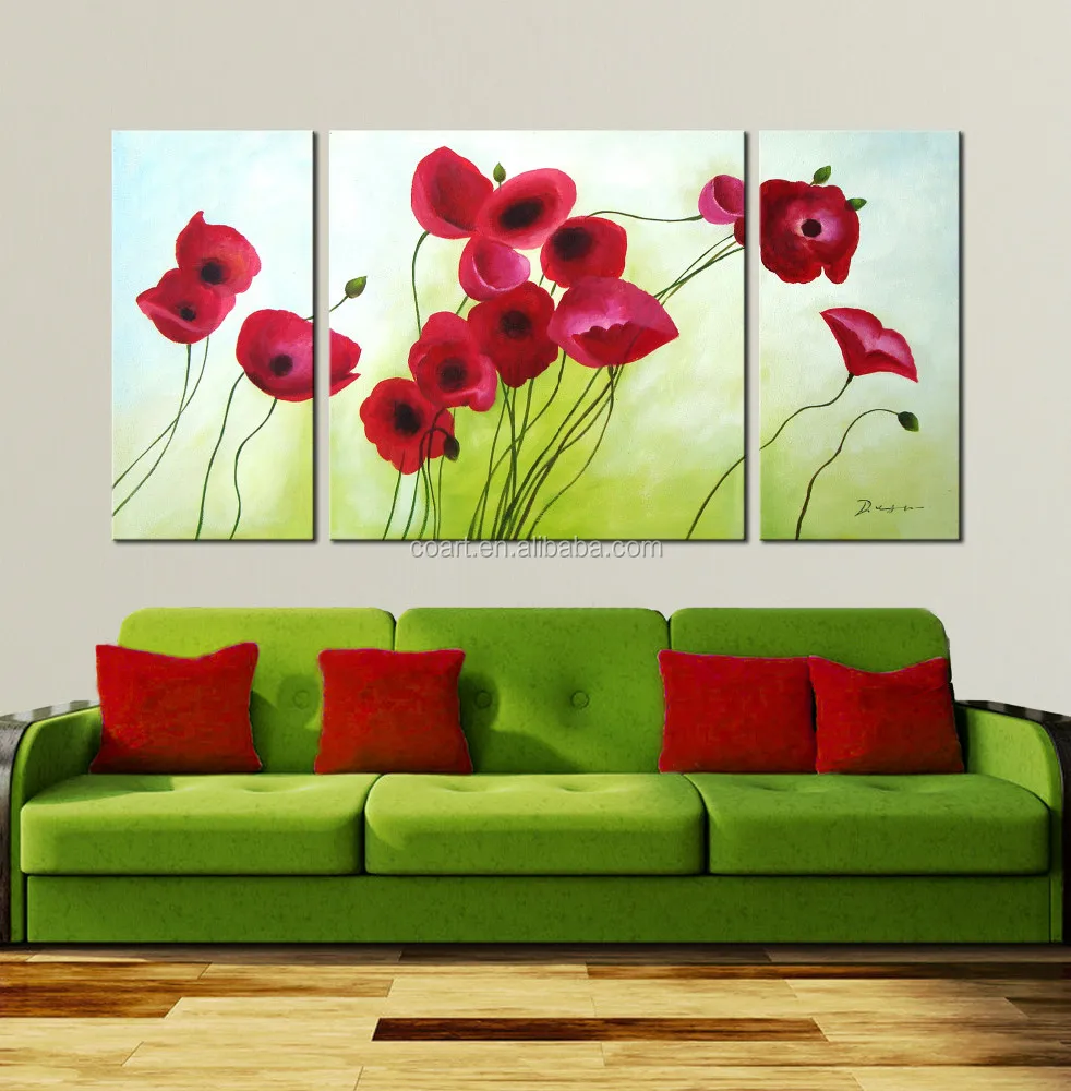 
handmade poppy oil painting on canvas 