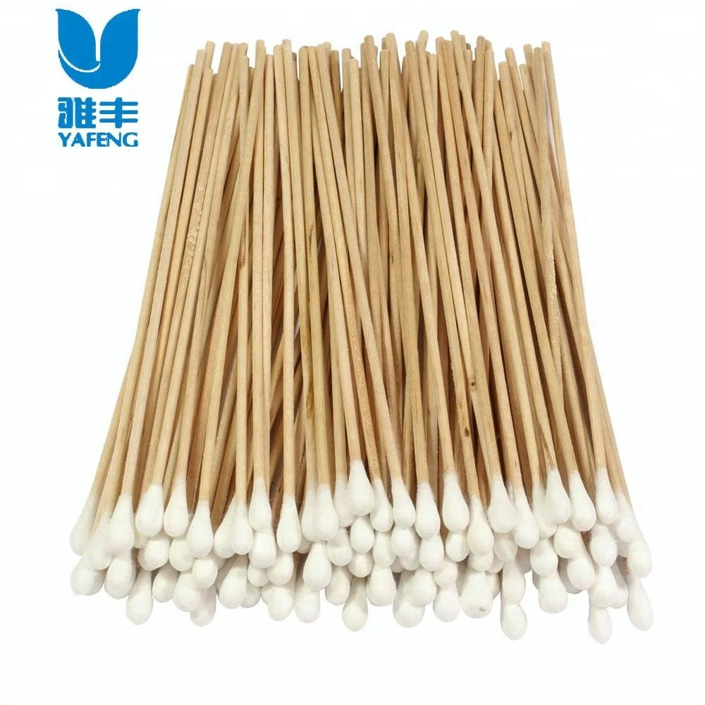 The manufacturer sells high-quality and extra long wooden sticks and cotton swabs in bags