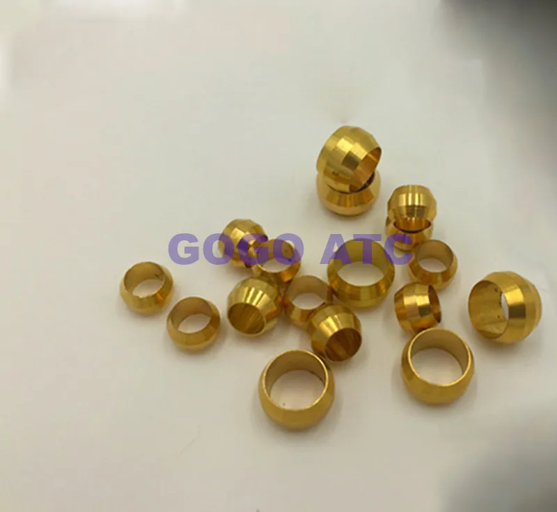 High quality Copper card sets Clip ring 4 6 8 10 12 14 16 mm brass fitting olive oil tubing brass fittings Gold Tone