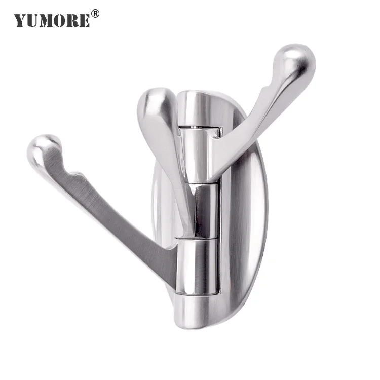 Removable classic rustic metal hotel bathroom zinc alloy wall mounted folding clothes hook
