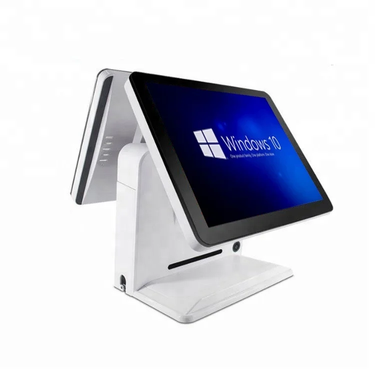 15.6 inch dual screen touch pos system for restaurant retail windows 10 11 pos machine all in one