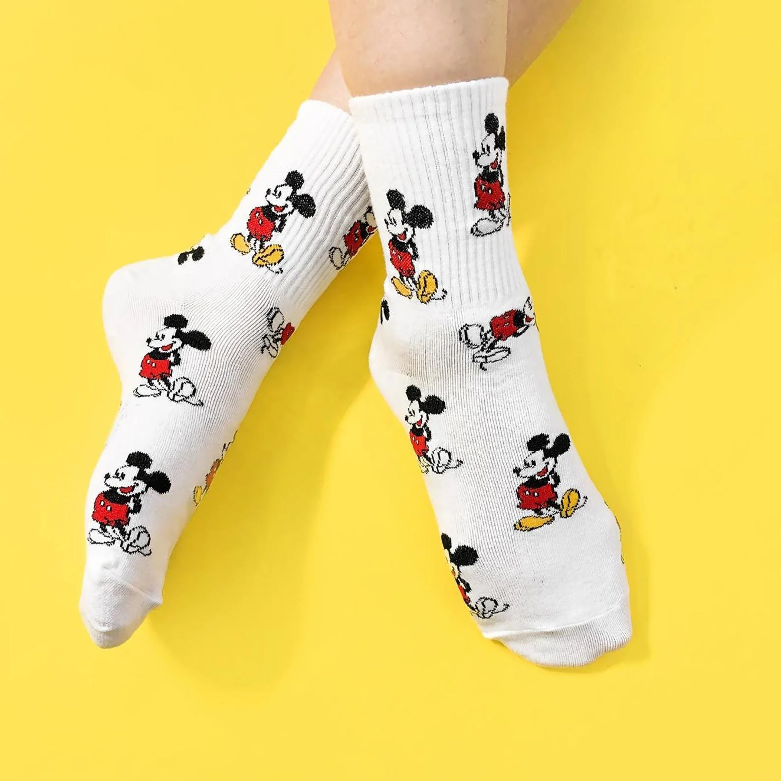 
AJ, 19139 г., оригинальные высококачественные милые жаккардовые вязаные хлопковые смешные носки до щиколотки с Микки-Маусом для женщин 