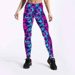 Women Wholesale 92% Polyester 8% Spandex Double Brushed Milk Silk 3D Printed Leggings Abstract Geometric Printed Basic Leggings