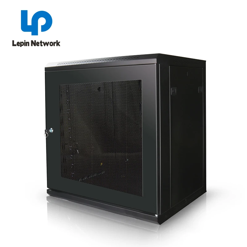 ningbo lepin factory customize sizes black glass door wall mount cabinet dust proof server rack 19u price 18u data cabinet