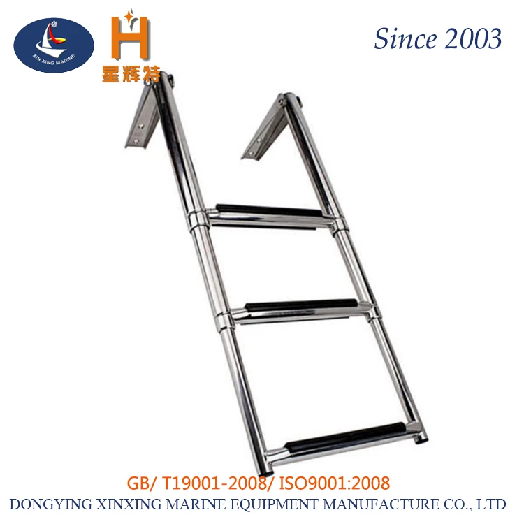 stainless steel 316 marine Telescopic Ladder for boat/yacht 3-section ladder