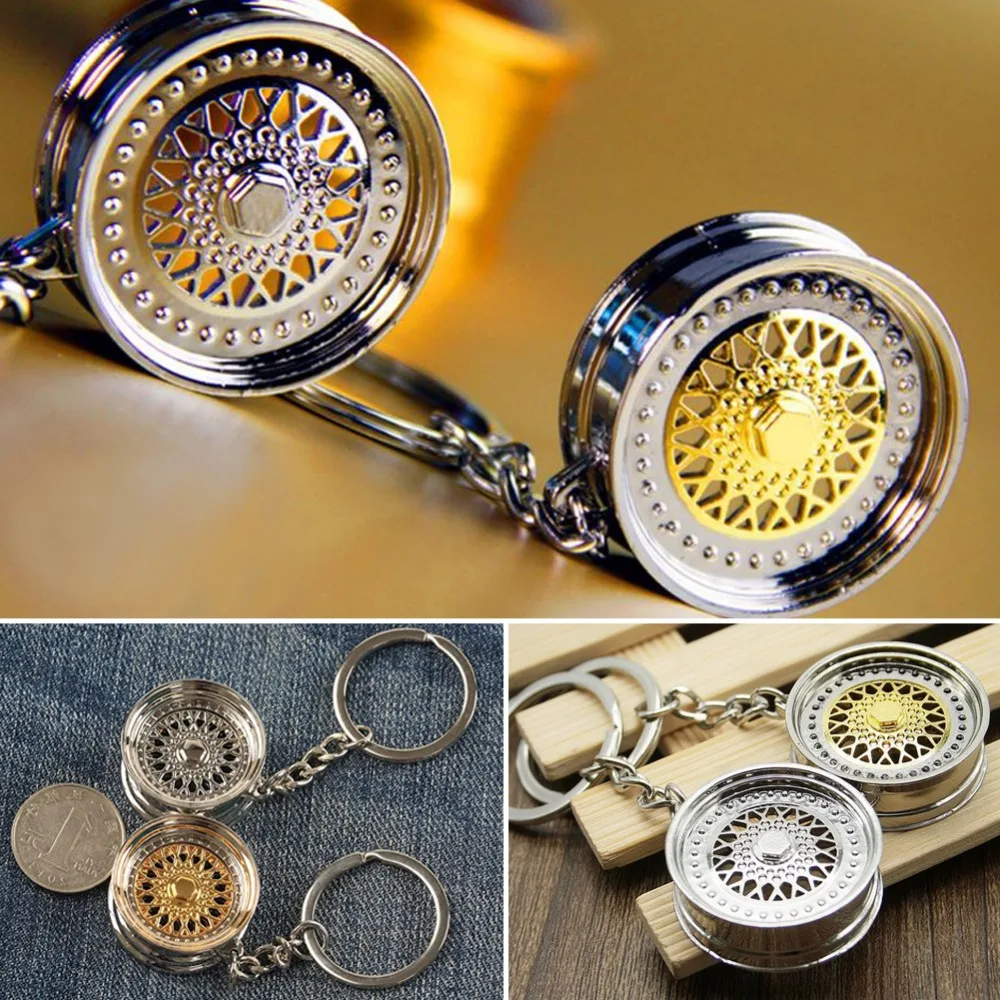 Fashion Key ring 3D Miniature BBS Wheel Rim Model Keychain Popular Creative Car Auto Metal Mini Wheel Rim Tyre Tube Key Chain