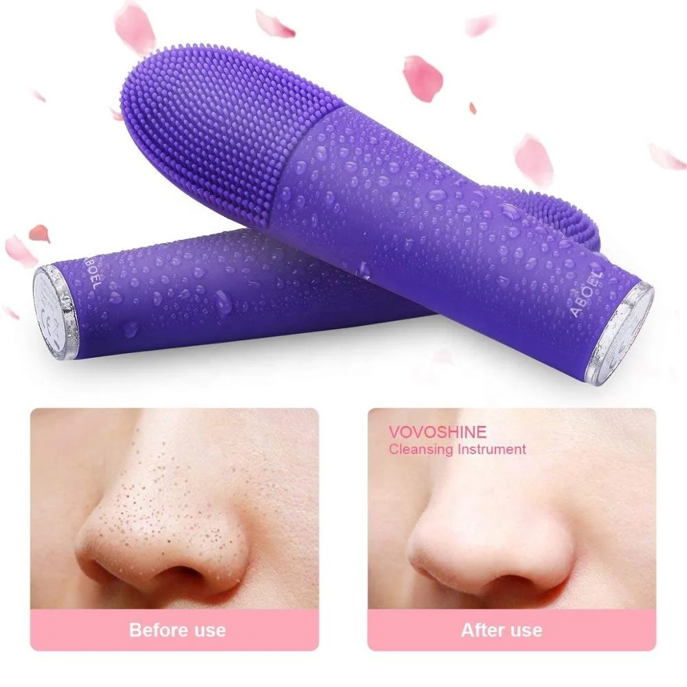 Dual-use Silicone Facial Cleansing Brush IPX7 Waterproof Electric Face Cleanser Massager Brush Rechargeable Silicone Brush