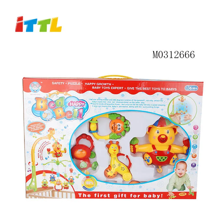 Работающий от батареи подвесная кровать игрушка автомобильное кресло музыкальный мобиль пластиковые детские детский колокол в