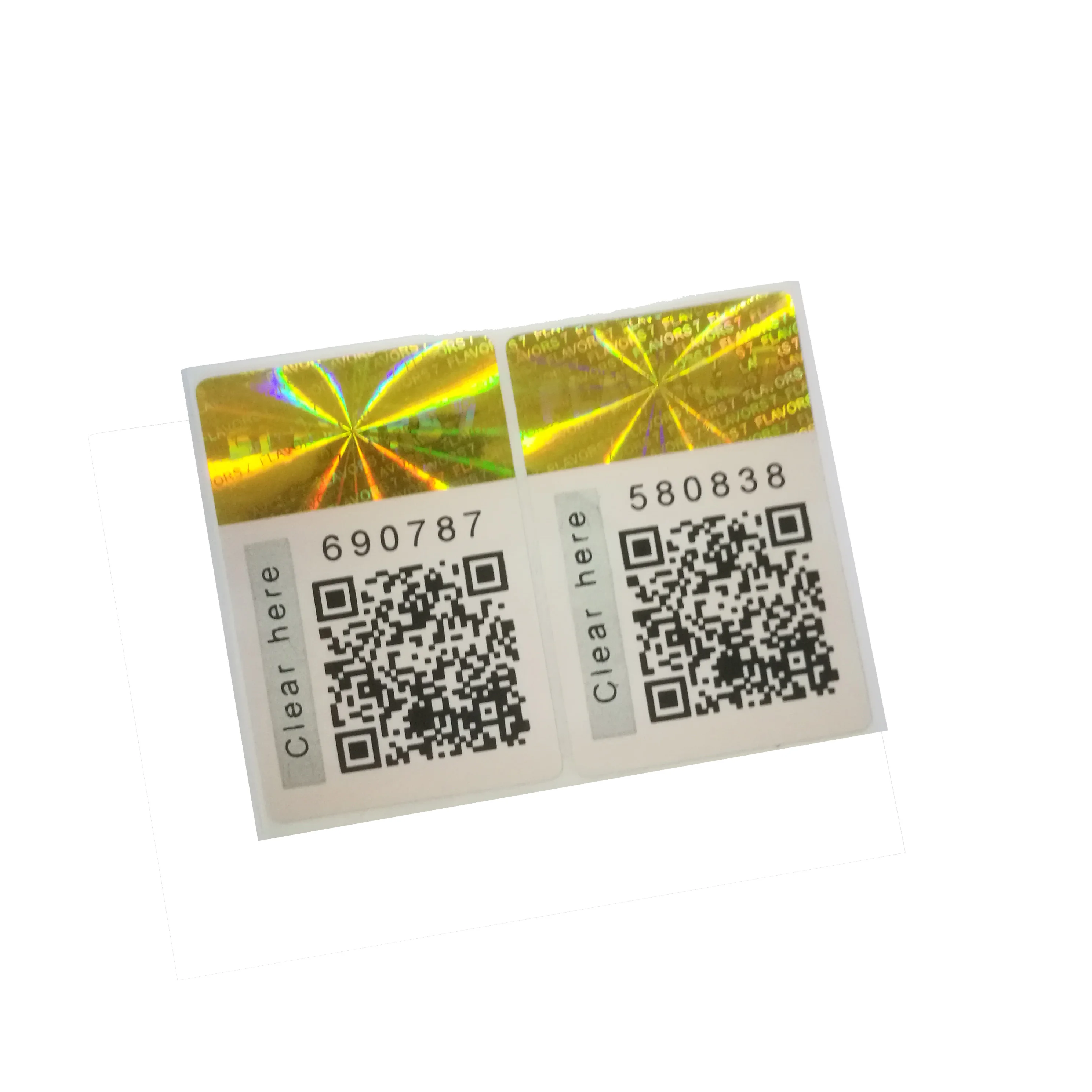 Make your own logo sticker QR security barcode hologram sticker