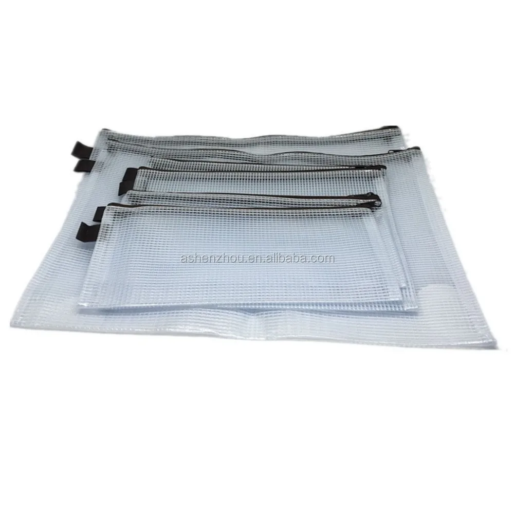 
 Оптовая продажа, индивидуальная Водонепроницаемая прозрачная сетчатая пластиковая карманная папка для файлов разных размеров, сумка-держатель для документов на молнии  